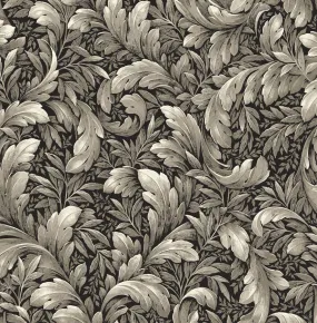 Acanthus Trail Charcoal Peel-and-Stick Wallpaper