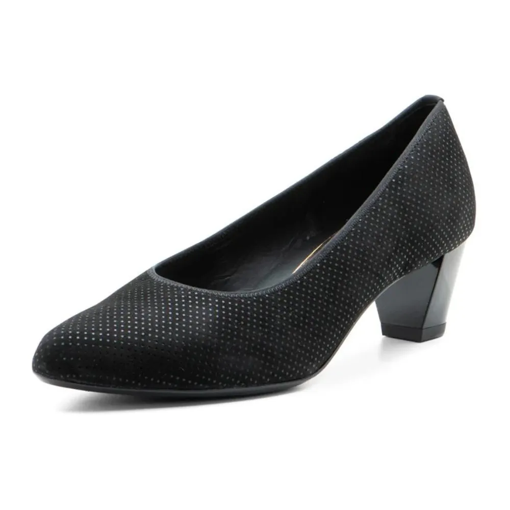 Ara Kelly Black Puntikid Pump (Women's)