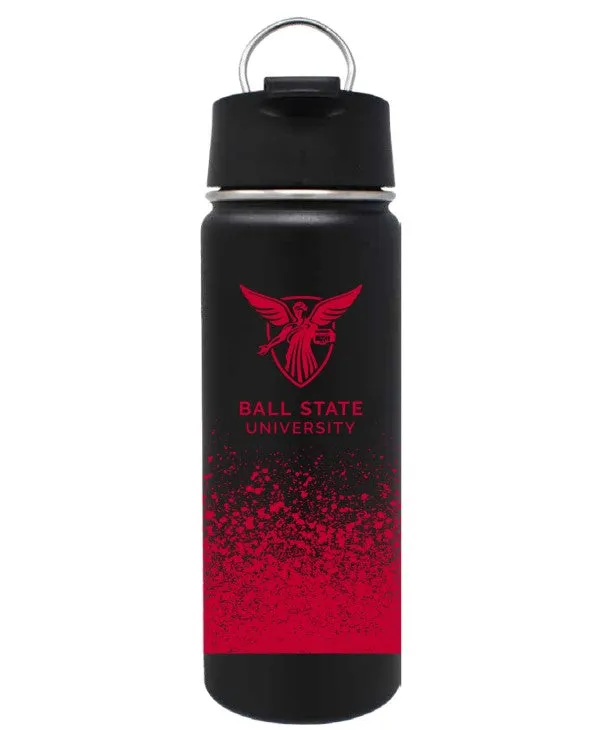 BSU Cardinals Black Splatter 20oz Travel Tumbler