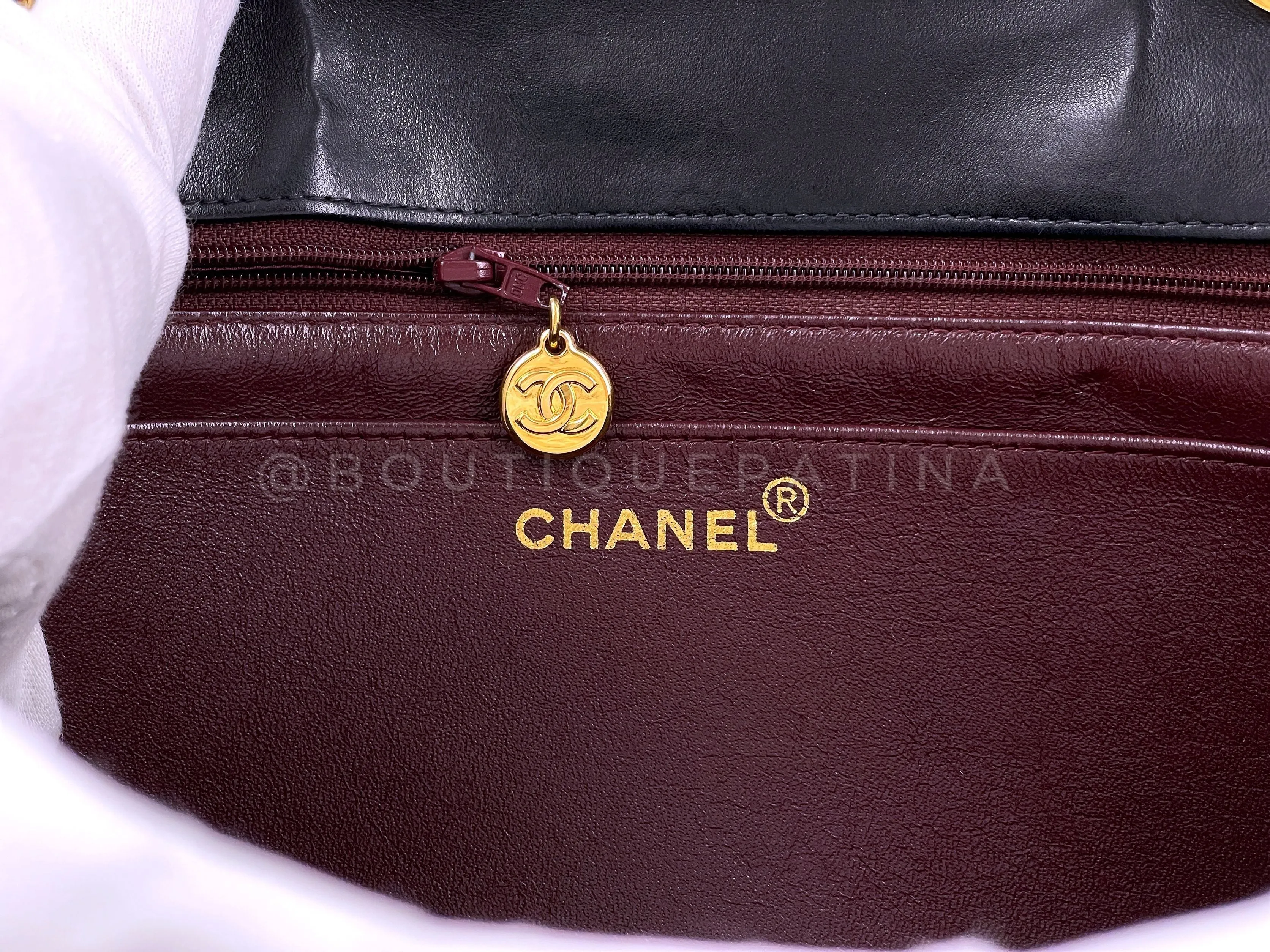 Chanel 1999 Vintage Black Jumbo Classic Flap Bag 24k GHW Lambskin