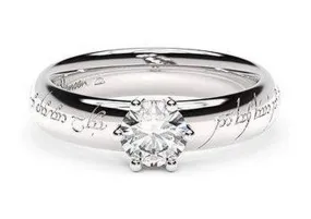 Classic Elvish Engagement Ring, ~.50ct Platinum