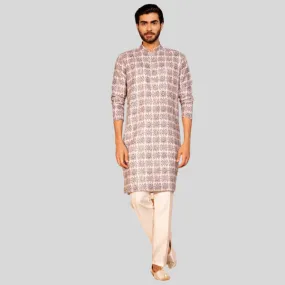 Cotton Kurta Pajama For Man | Cream Blue Color