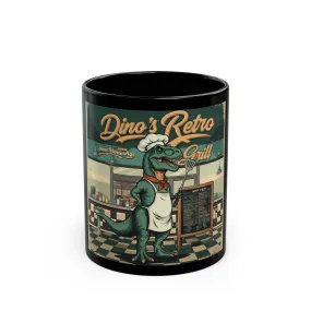 Dino’s Retro Grill Black Mug (11oz, 15oz) - EmpressKorea