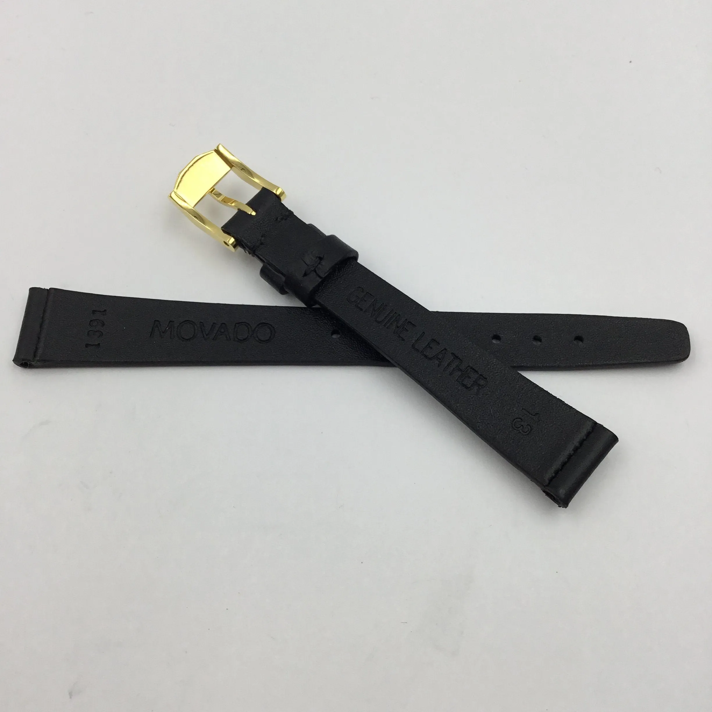 FITS  Movado Black Smooth Leather 13mm Watch Band