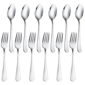 GARVEE 12 Pcs Tableware Forks and Spoons Silverware Set, Food Grade Stainless Steel Flatware Cutlery Set for Home,Kitchen and Restaurant, Mirror Polished, Dishwasher Safe