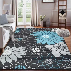 GARVEE Area Rug 6x9 Non Slip Modern Rug Thin Machine Washable Rug No Shedding Large Rug with Low Pile for Living Room, Bedroom, Dining Room, Dark Grey