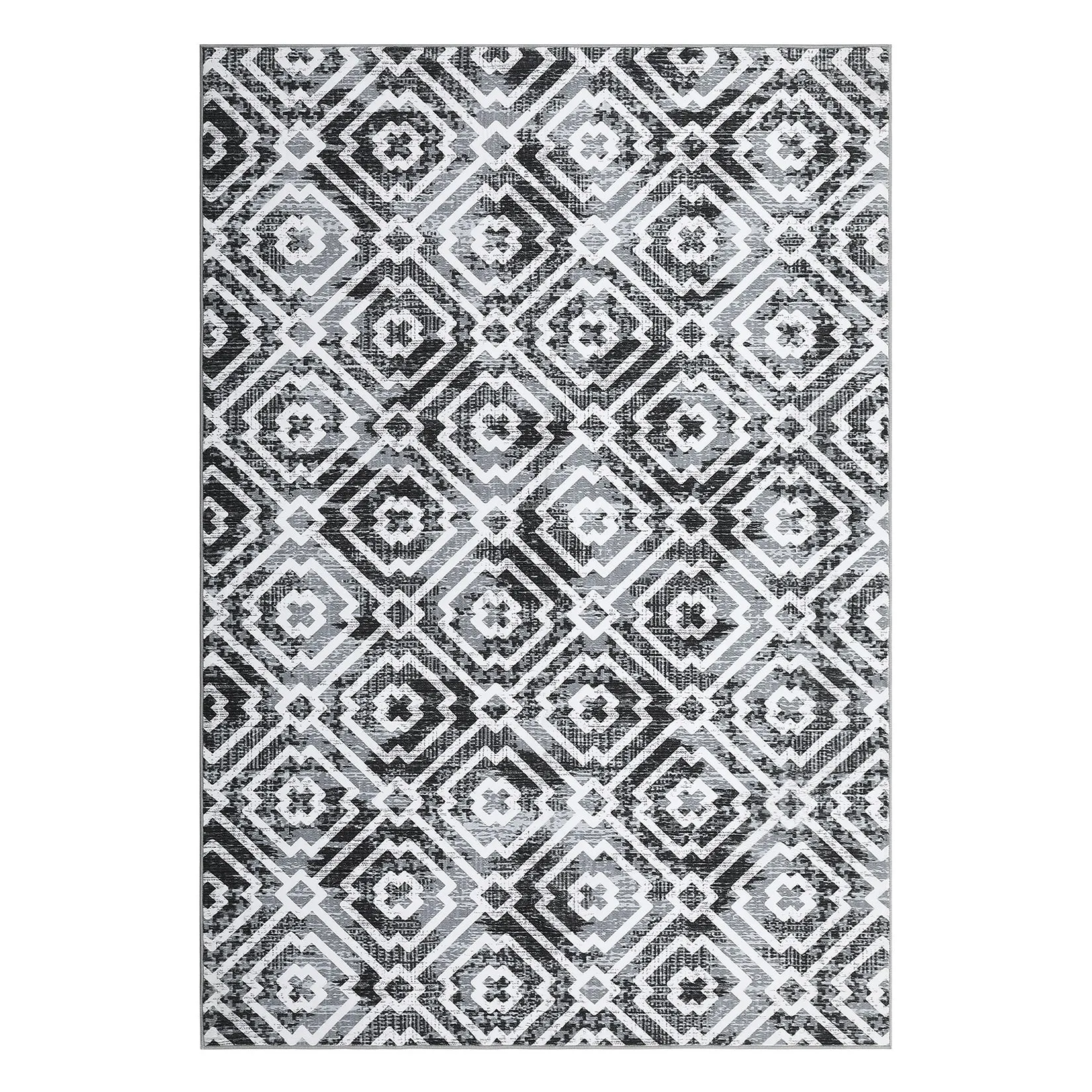 GARVEE Area Rugs 3x5 for Living Room Washable Non Slip Printed Rug Bedroom Kitchen Dining Room Carpet Mat, Grey