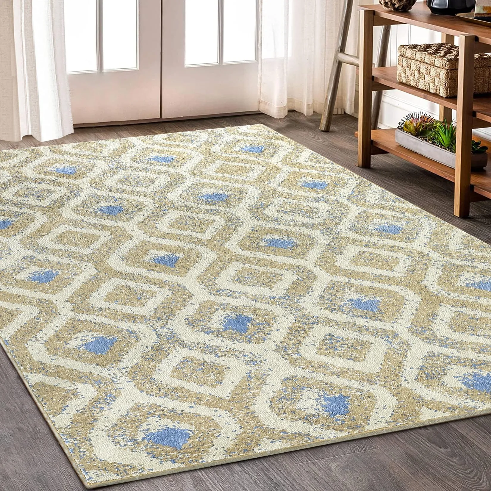 GARVEE Large Living Room Area Rug 10x13 Non-Shedding Boho Area Rug Non-Slip Indoor Floor Carpet Contemporary Area Rug Modern Geometric Area Rug for Bedroom Nursery Home Office, Taupe