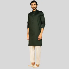 Green Color Plain Kurta Pajama