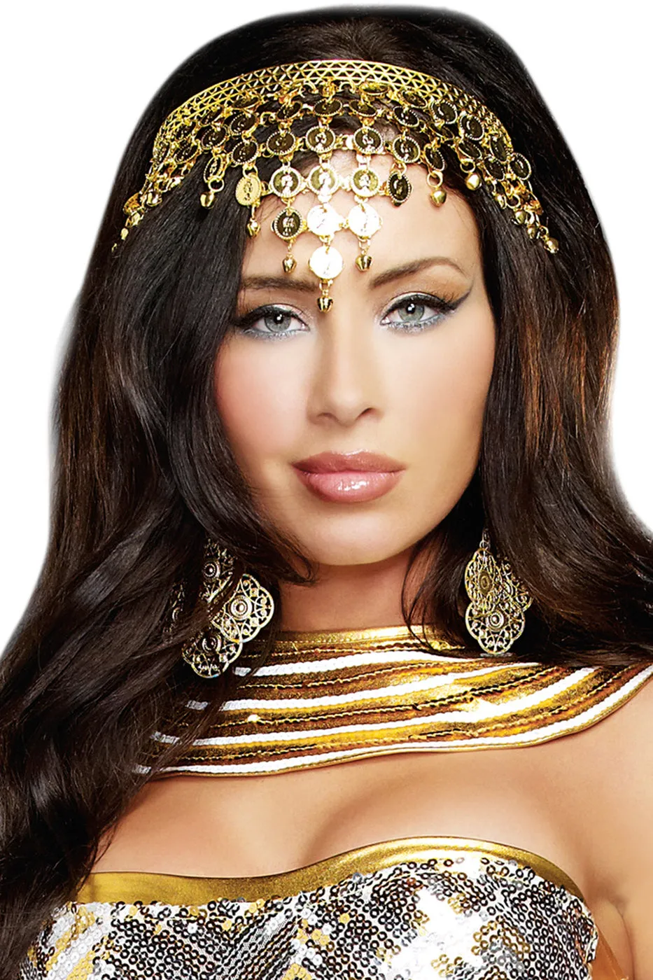 Gypsy Coins Headband Headpiece Silver Or Gold Mystical Belly Dancer Accessory Arabian Tribal Jewelry Great Statement Head Piece For Festivals!