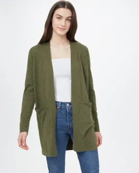 Highline Cotton Sage Tree Stitch Cardigan