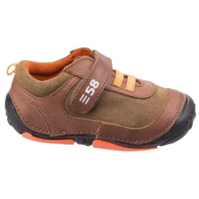 Hush Puppies Infant Boys Harry Touch Fastening Trainers - Brown