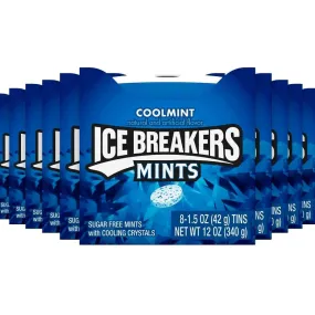 Ice Breakers Sugar Free Mints, Cool Mint 8 ct each - 24 Pack ( 192 ct )