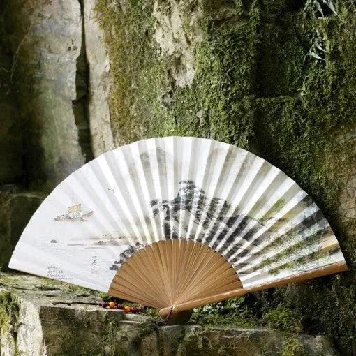 Korean Traditional Hanji Bamboo Folding Fan