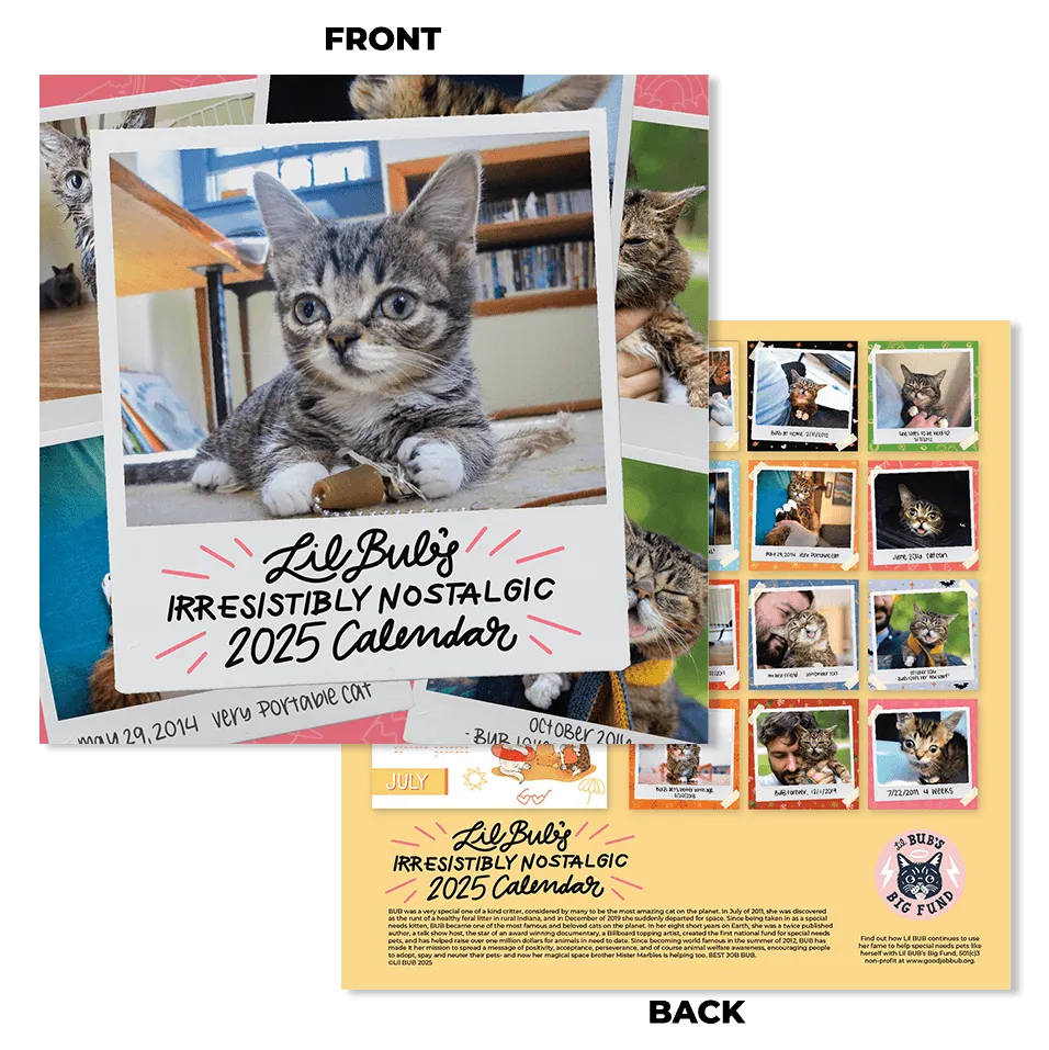 Lil BUB's "Irresistibly Nostalgic" 2025 Wall Calendar