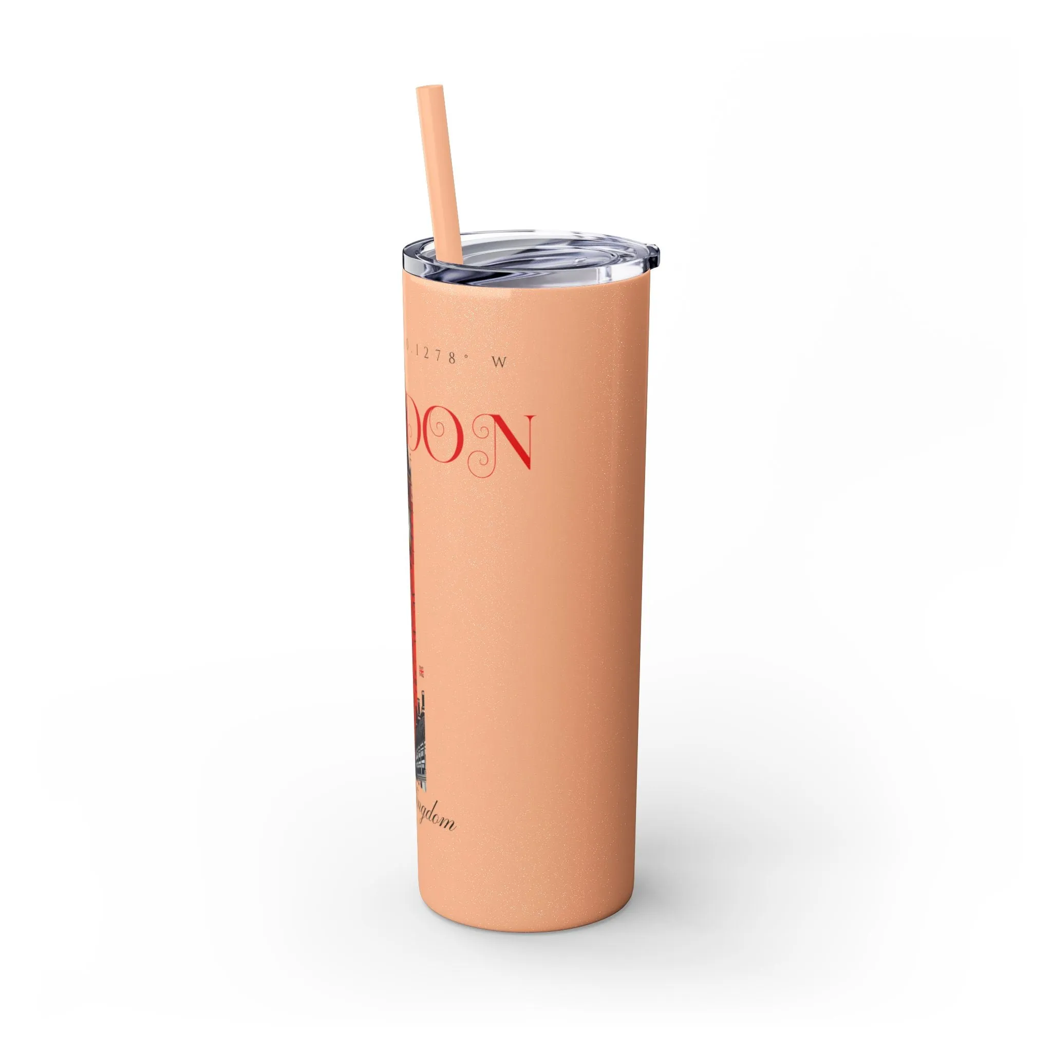 London Glitter Skinny Tumbler with Straw, 20oz  - EmpressKorea