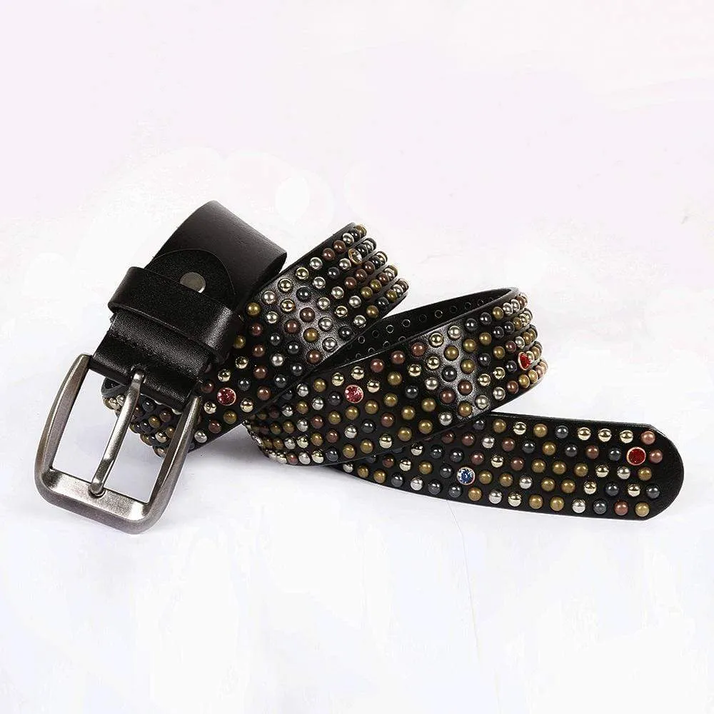 Men's Gothic Multi-colored Rivets Belts