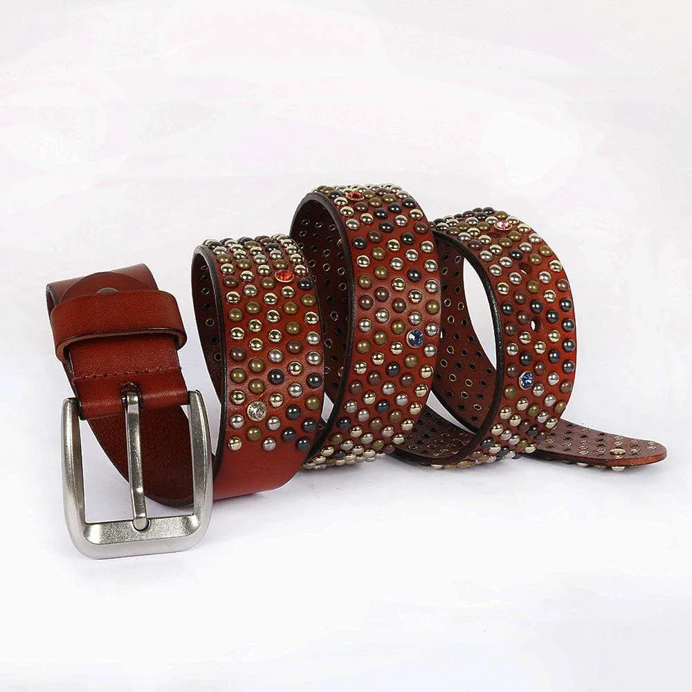 Men's Gothic Multi-colored Rivets Belts