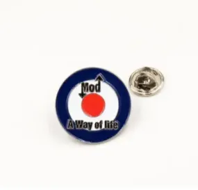 Mod A Way of life Target Pin Badge