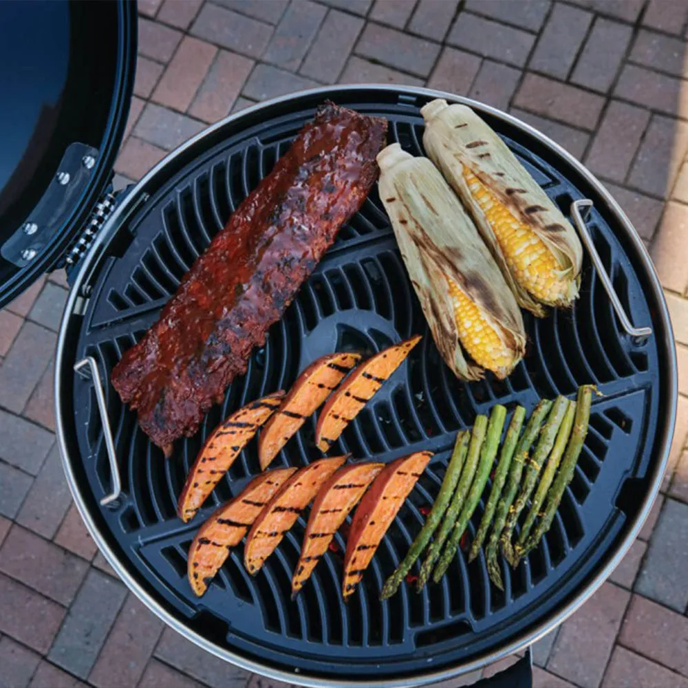 Napoleon 22 Pro Charcoal Kettle Grill W/ Cast Iron Grid & Pro Air Control Black