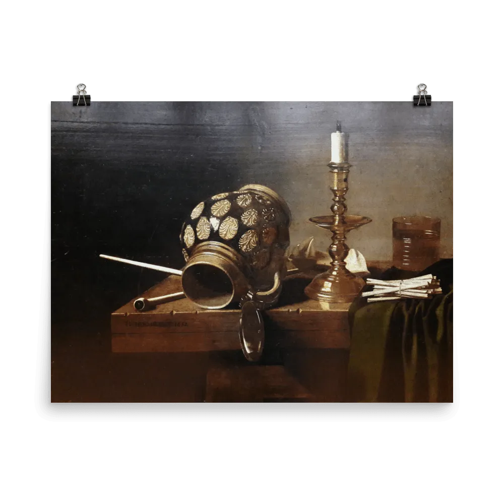 "Still life with jug and candle " Art Print