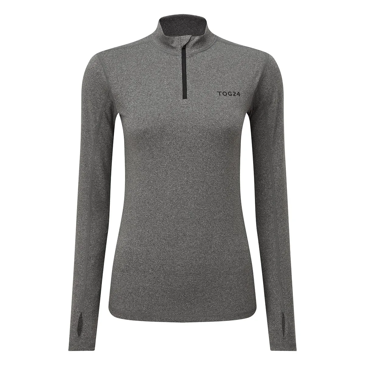 Snowdon Womens Thermal Base Layer Quarter Zip - Grey Marl