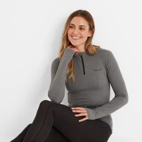 Snowdon Womens Thermal Base Layer Quarter Zip - Grey Marl