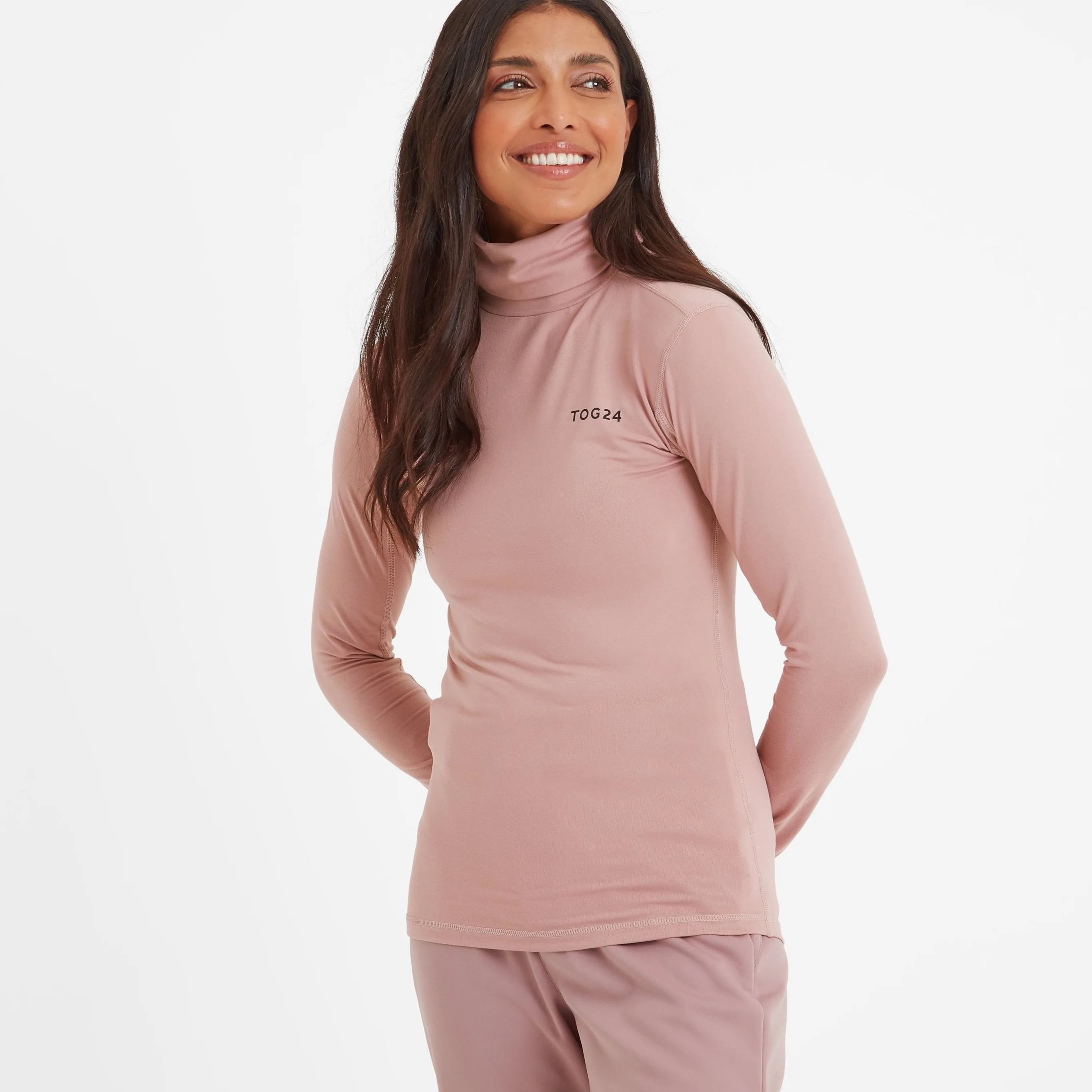 Snowdon Womens Thermal Rollneck - Faded Pink