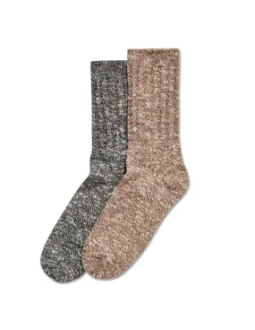 Super Soft Marl Slub Crew Sock 2 Pair Pack