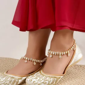 Teejh Haritha Mirror Gold Anklets