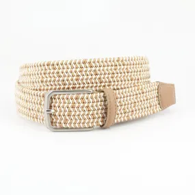 Torino Italian Woven Rayon Elastic Stretch Belt (Camel)