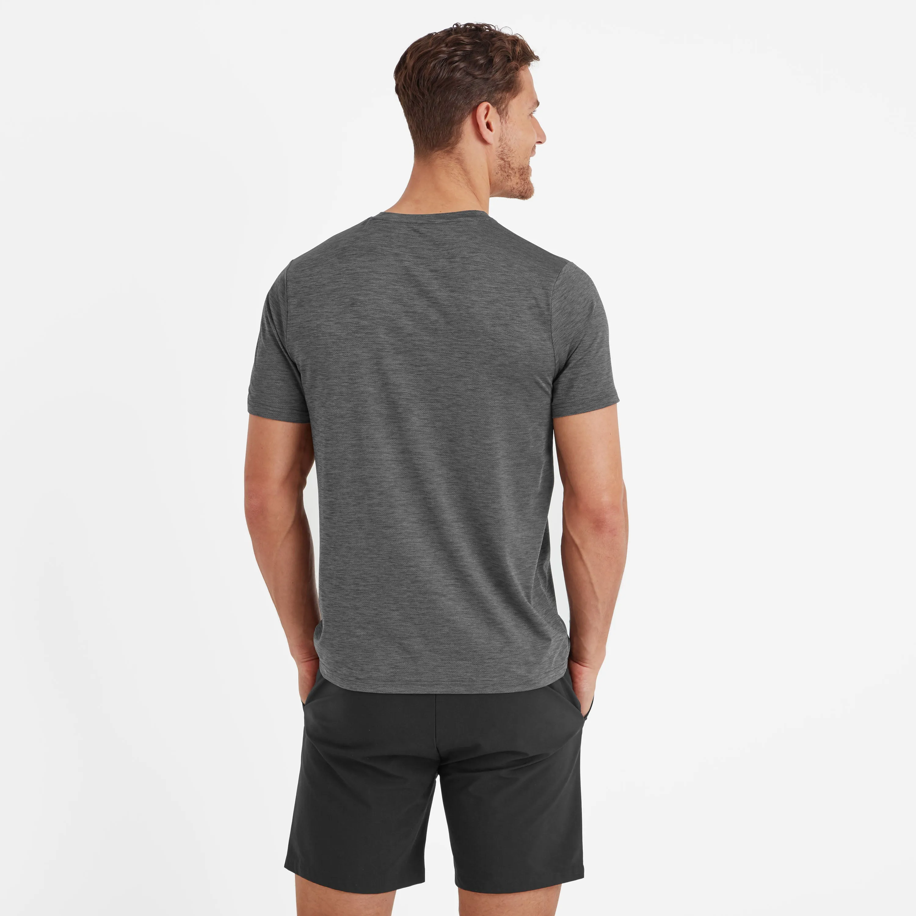 Trudge Mens Sports T-Shirt - Soot Grey Marl