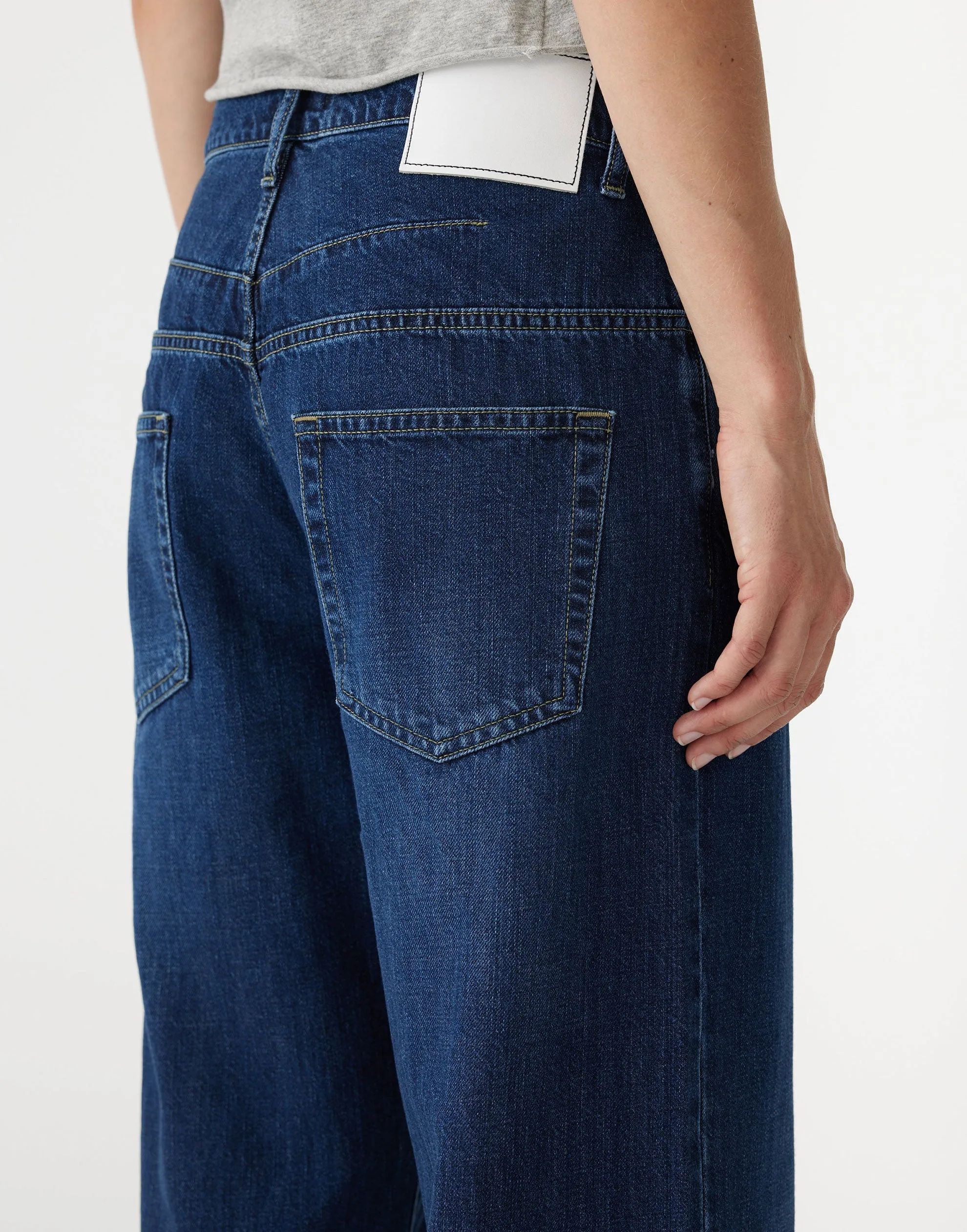 Worn Indigo Slouch Straight Jeans