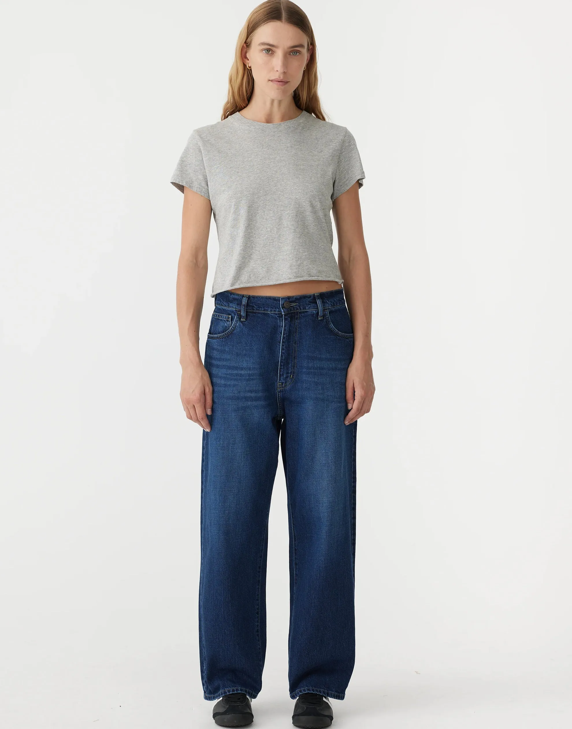 Worn Indigo Slouch Straight Jeans