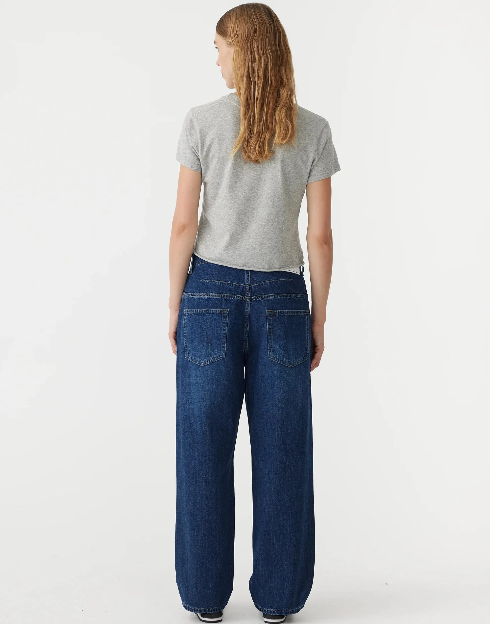 Worn Indigo Slouch Straight Jeans